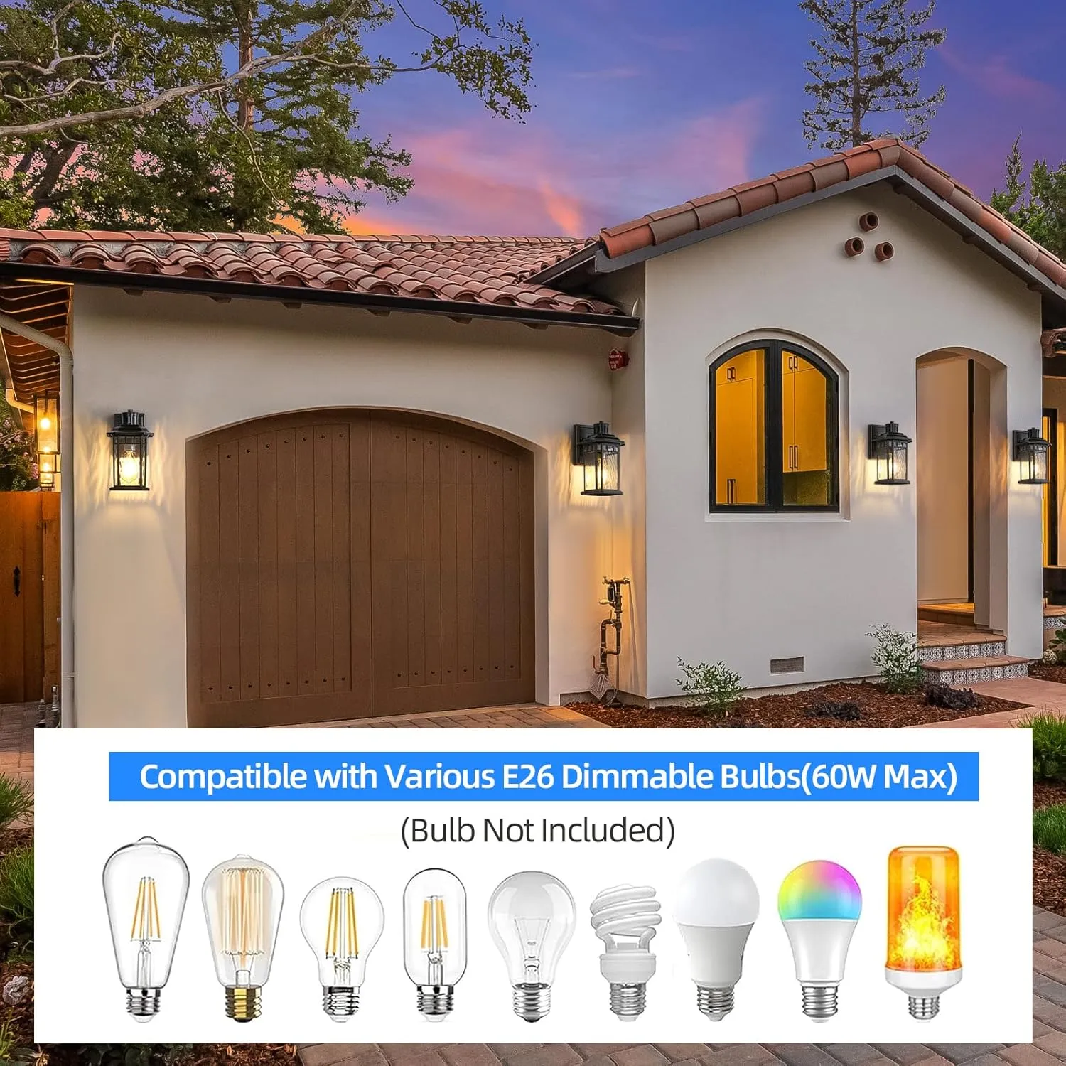 DASTOR Motion Sensor Outdoor Lights 2 Pack, Dusk to Dawn Outdoor Wall Lantern, Aluminum Exterior Sconce Lighting Fixtures for House Porch Front Door