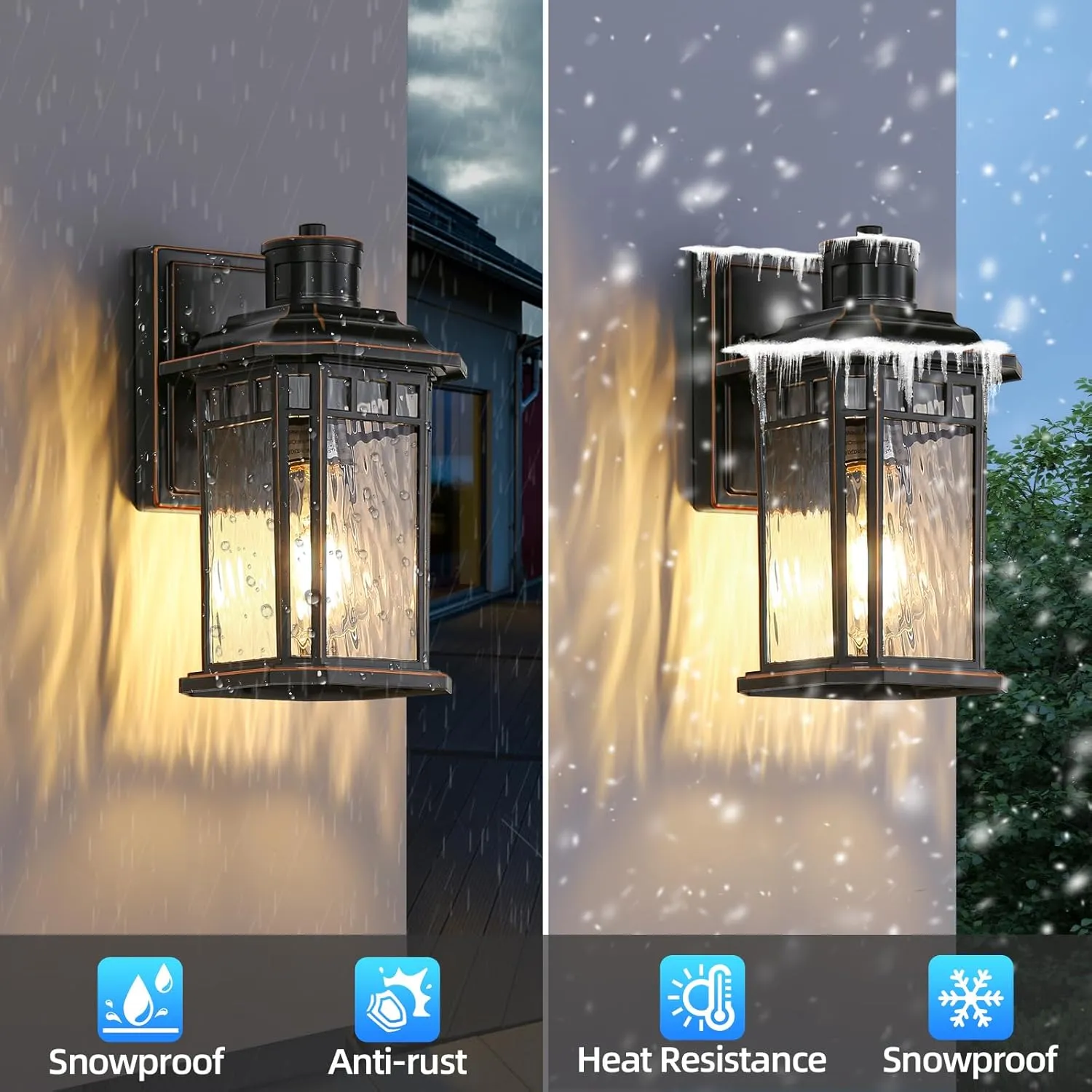 DASTOR Motion Sensor Outdoor Lights 2 Pack, Dusk to Dawn Outdoor Wall Lantern, Aluminum Exterior Sconce Lighting Fixtures for House Porch Front Door