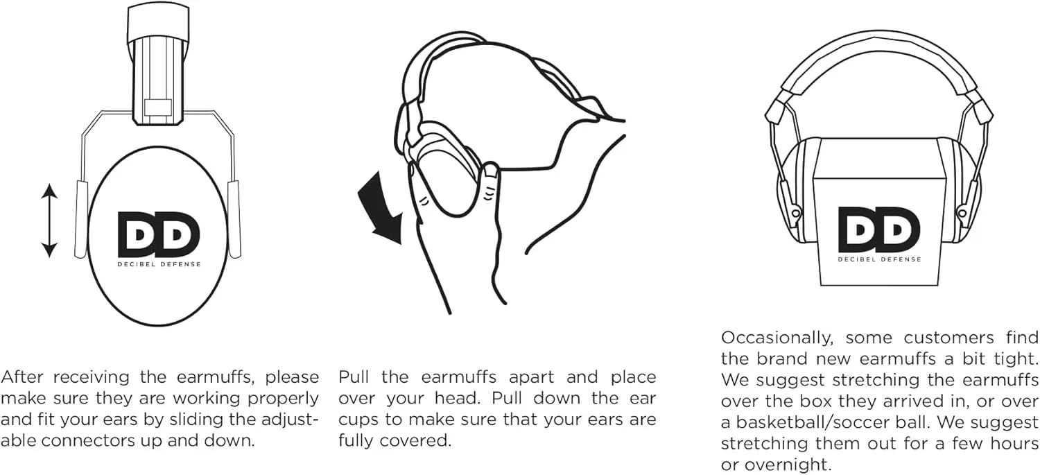 DECIBEL DEFENSE Professional Safety Ear Muffs 37dB NRR - The HIGHEST Rated & MOST COMFORTABLE Ear Protection For Shooting & Industrial Use - THE BEST HEARING PROTECTION GUARANTEED! (WHITE)