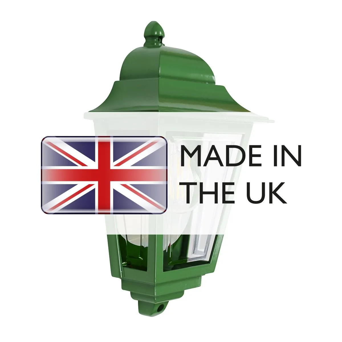 Deco Lane 1lt Half Wall Lantern | Green