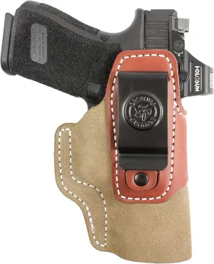 DeSantis Transit IWB Gun Holster- P365 Holster, Concealed Carry, Leather Holster IWB for Pistols, Fits the Ruger LCP II, Ruger LCP Custom, Ruger LCP Max, Taurus Spectrum .380 - Ambidextrous, Tan