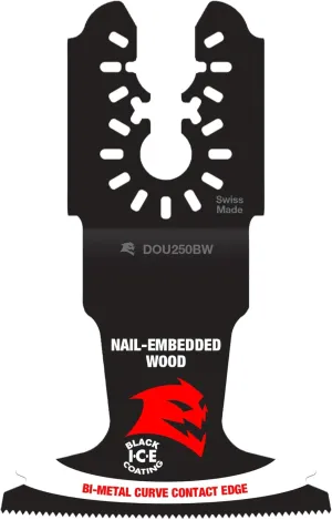 Diablo Demo Demon Universal Fit Bi-Metal Oscillating Tool Blade for Nail-Embedded Wood - 2-1/2" Cutting Width, 1-1/2" Cutting Depth, 3-Pack - DOU250BW3
