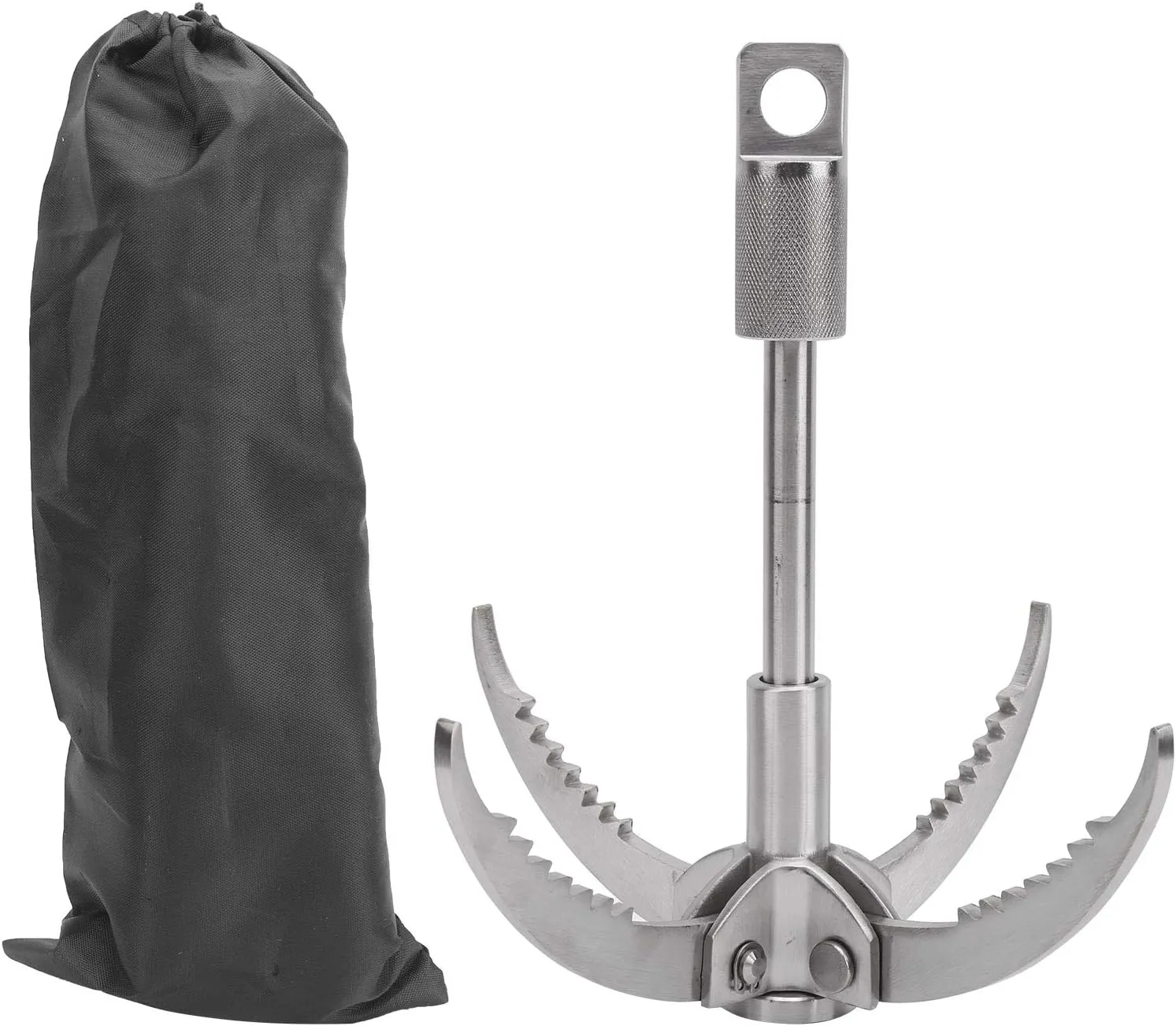 Dilwe Foldable Grappling Hook, 4 Claws, 500KG, SUS304 Stainless Steel, Grappling Hook Climbing Foldable Hook Outdoor Survival Tool