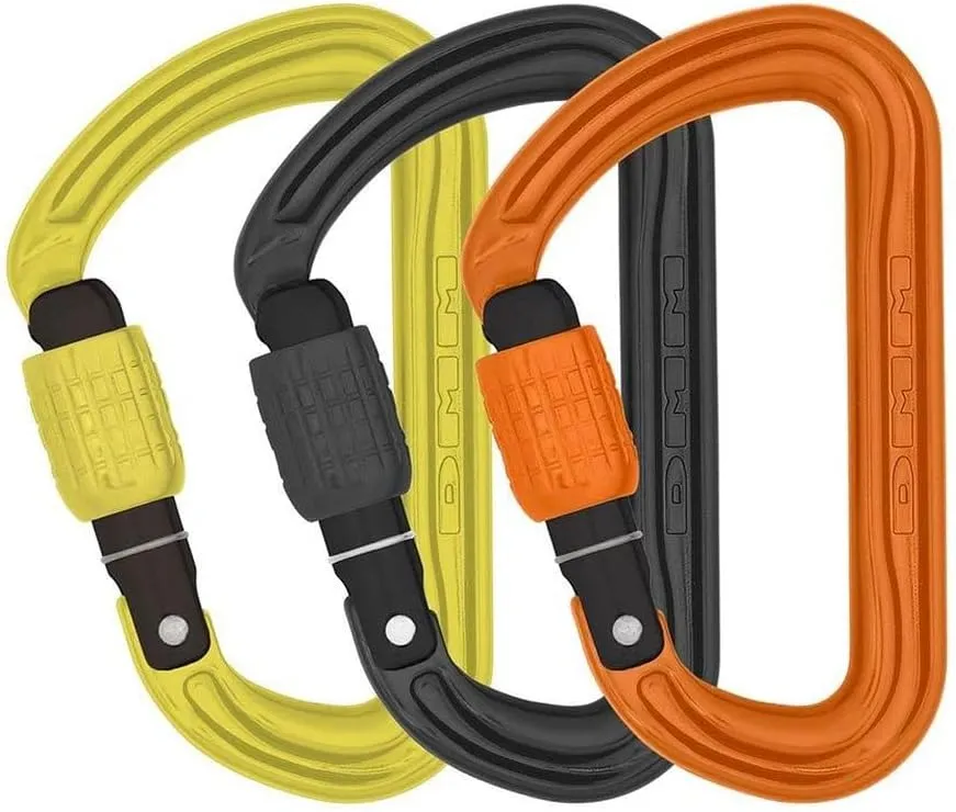 DMM Shadow Screwgate Carabiner 3 Pack - Lime/Grey/Orange