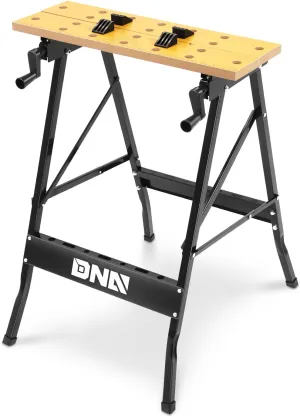 DNA MOTORING Adjustable Workbench - Portable Foldable Multi-Purpose, with Measuring Ruler and Protractor - Ideal for Garage, Home, DIY, and Carpentry,TOOLS-00454