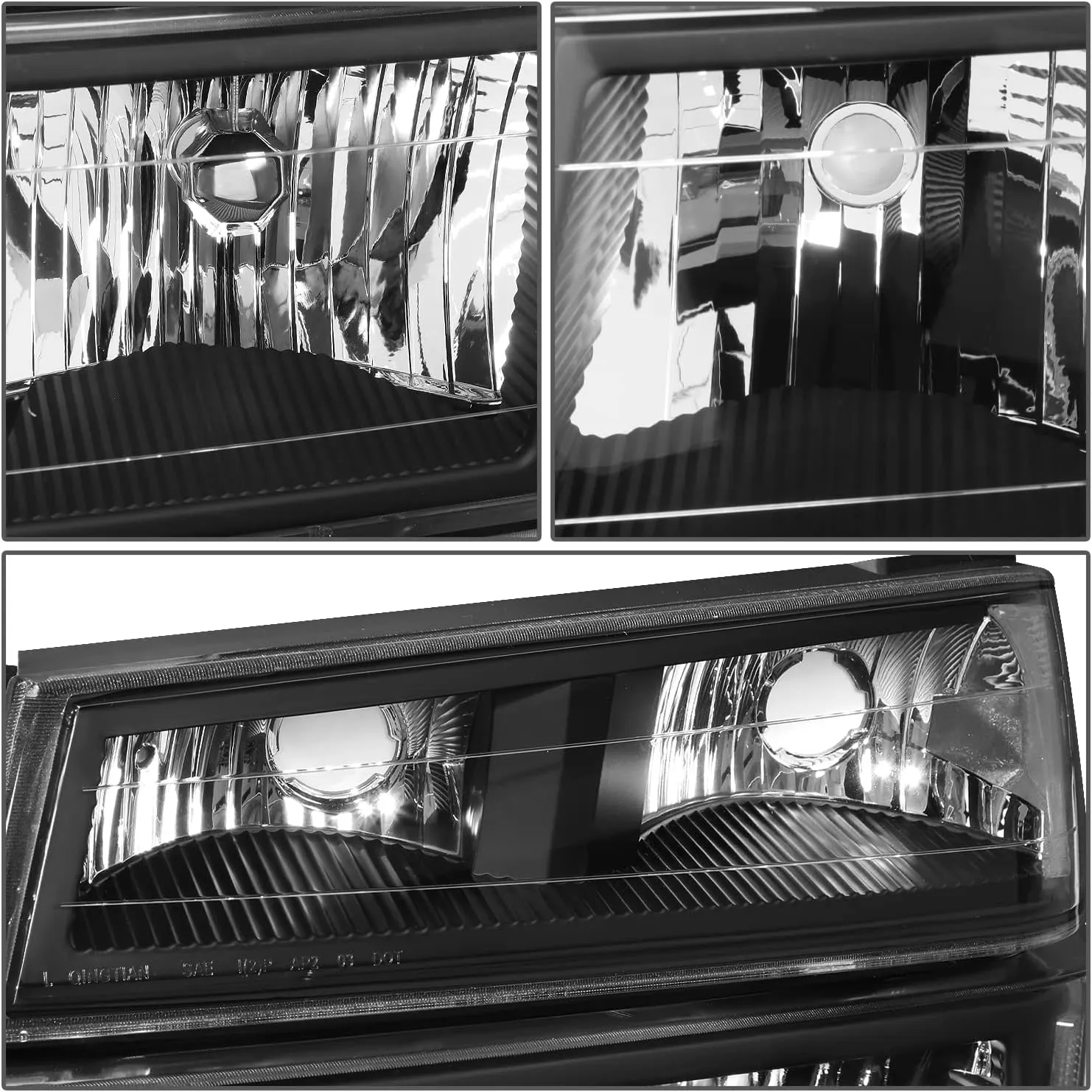 DNA MOTORING HL-OH-CCOL044P-BK-CL1 Black Housing Headlights Compatible With 04-12 Colorado Canyon