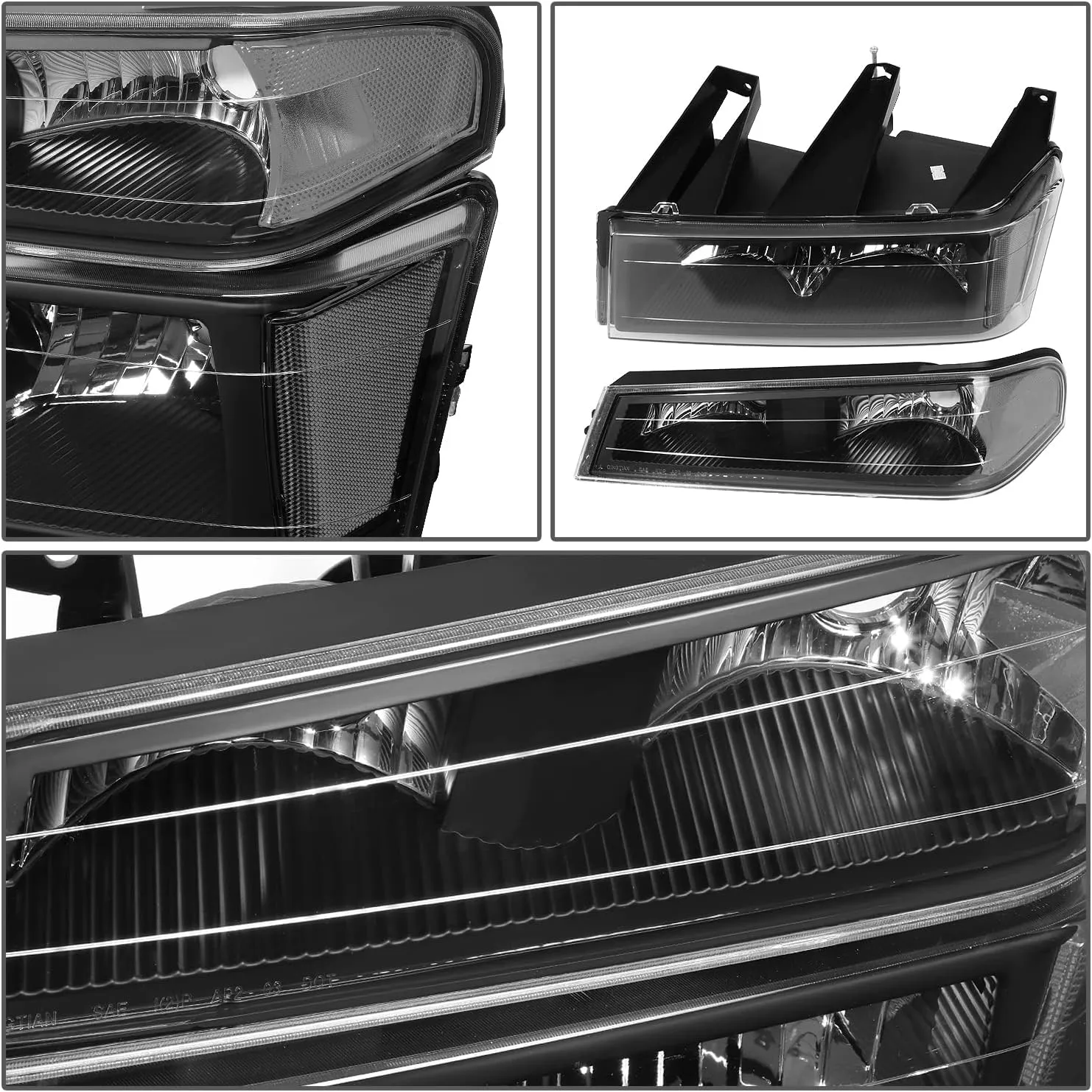 DNA MOTORING HL-OH-CCOL044P-BK-CL1 Black Housing Headlights Compatible With 04-12 Colorado Canyon