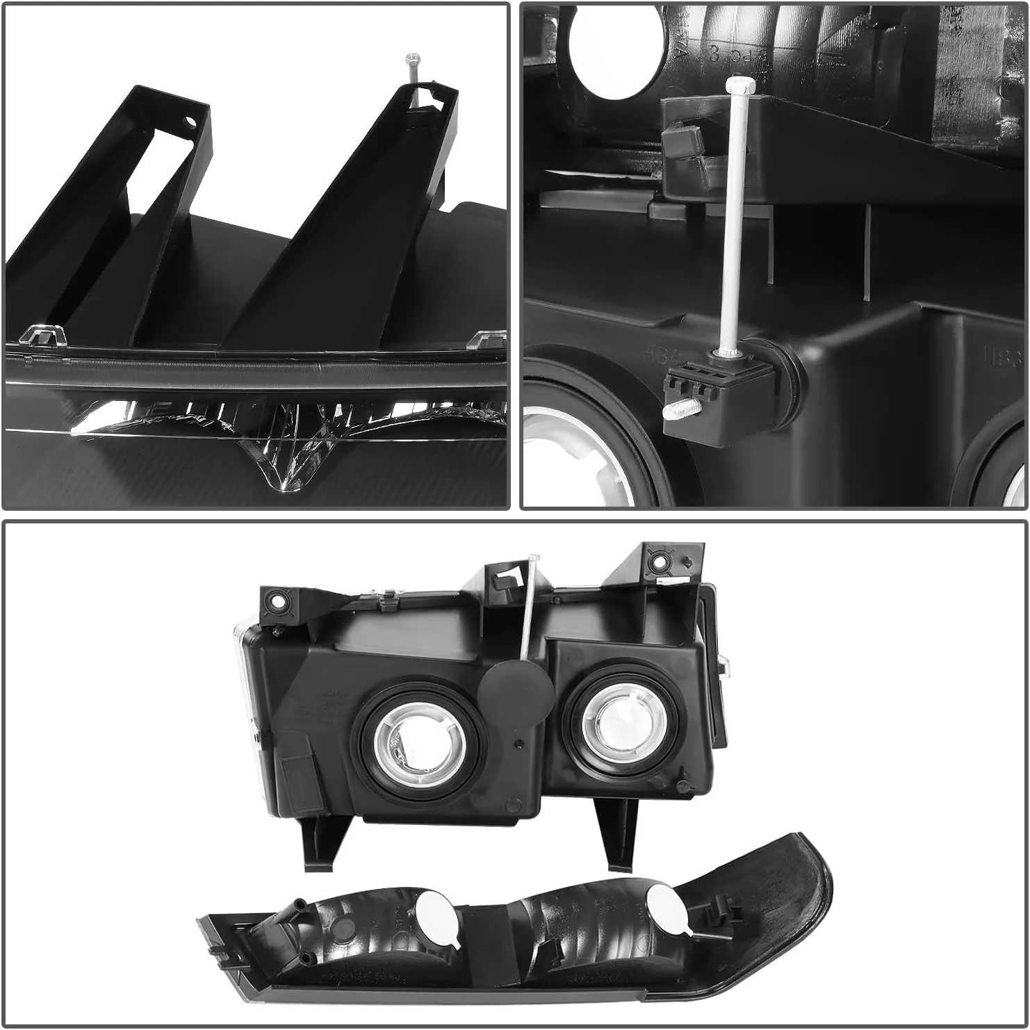 DNA MOTORING HL-OH-CCOL044P-BK-CL1 Black Housing Headlights Compatible With 04-12 Colorado Canyon