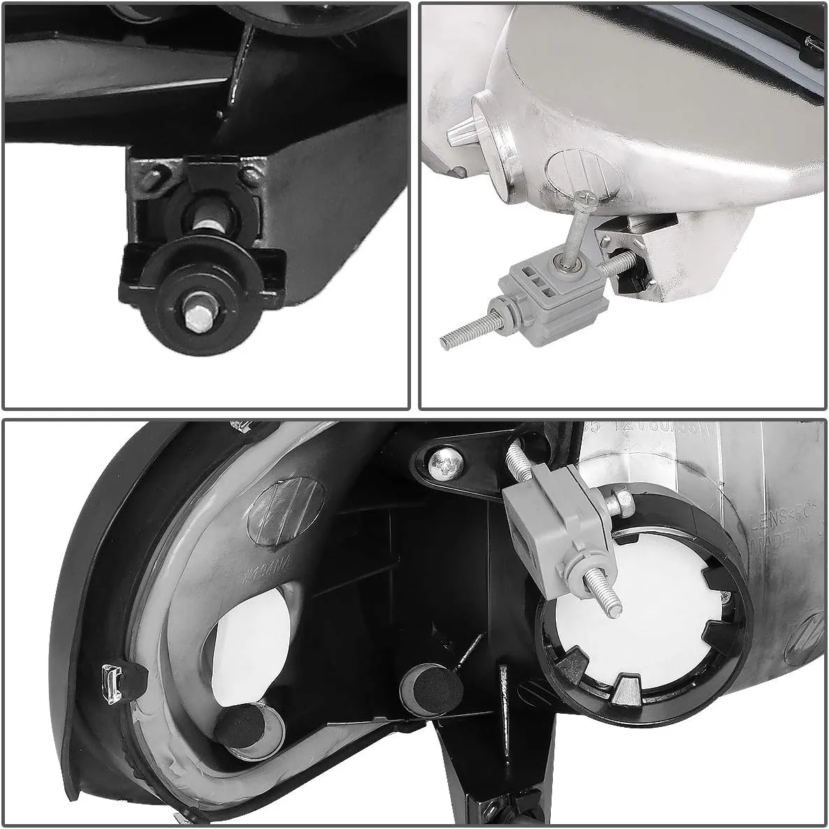 DNA Motoring HL-OH-PGAM99-CH-CL1 Chrome Housing Clear Side Headlights Replacement For 99-05 Grand Am