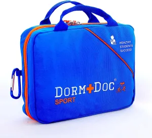 DormDoc Sports Pack First Aid Kit – Compact Emergency Medical Kit for Sports – with Bandages, OTC Medicines for Relief, Gauze, Quick Care Set – Portable Health Kit - 125 PCS, Blue