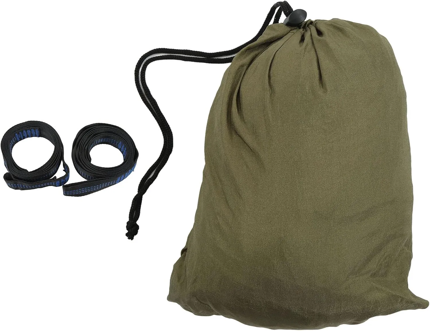 Double Hammock Lengthened Nylon 2 Person Hammock Camping Backpacking Hiking Courtyard Backyard (Military Green)