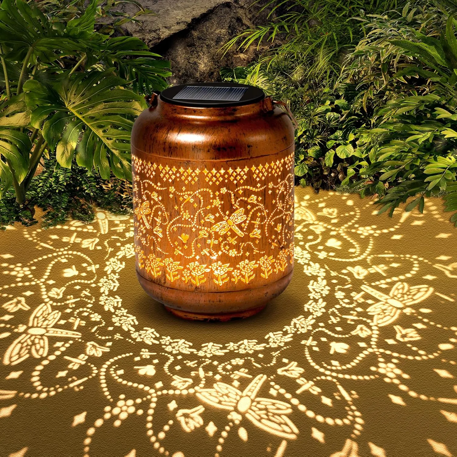 Dragonfly Birthday Retirement Anniversary Gifts for for Women Mom Grandma, Solar Lanterns Lights Outdoor Hanging Waterproof Garden Decor Decoration Outside for Yard, Patio,Pathway Landscape
