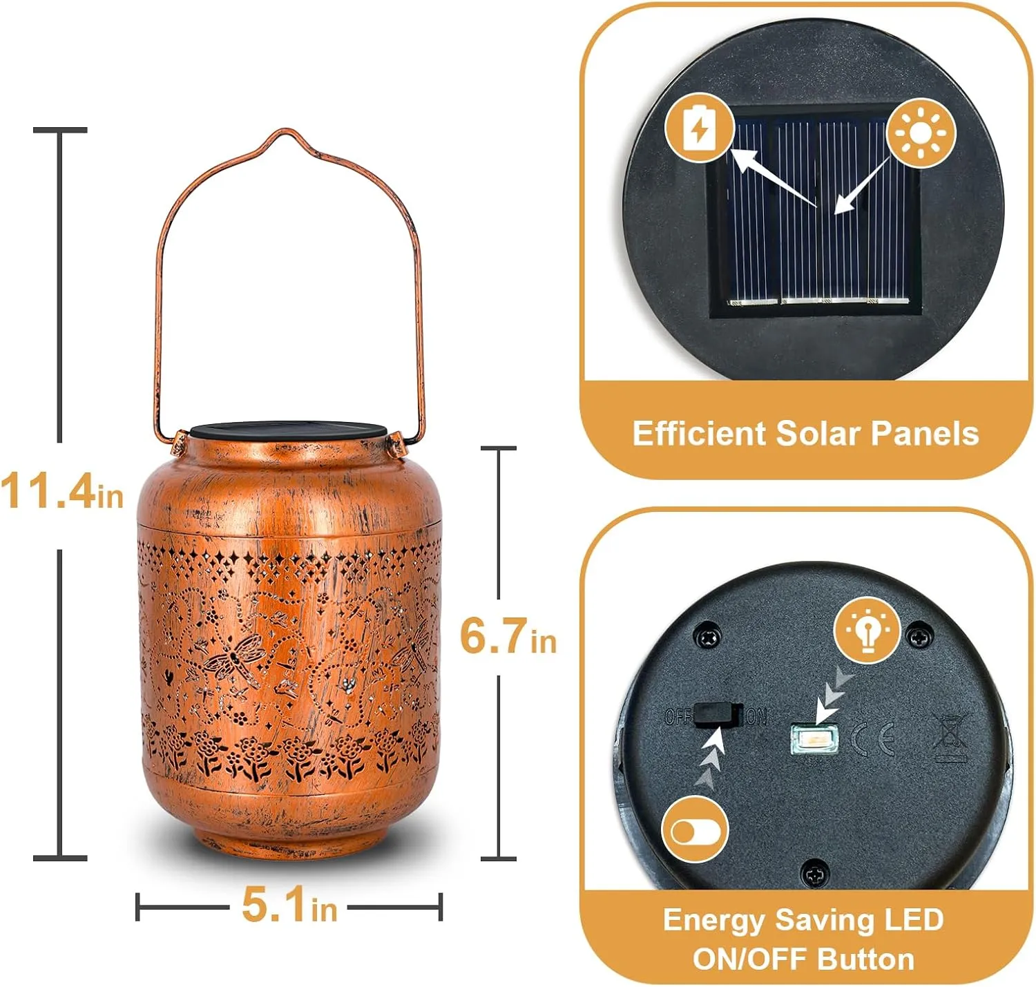 Dragonfly Birthday Retirement Anniversary Gifts for for Women Mom Grandma, Solar Lanterns Lights Outdoor Hanging Waterproof Garden Decor Decoration Outside for Yard, Patio,Pathway Landscape