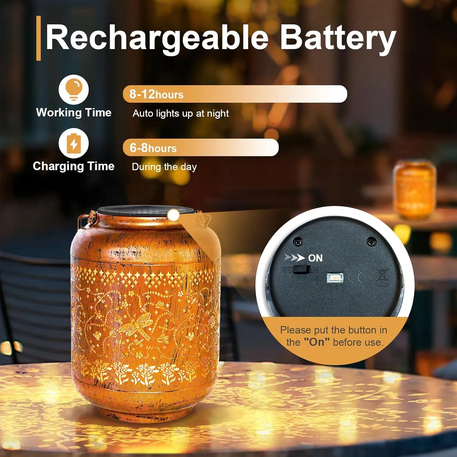 Dragonfly Birthday Retirement Anniversary Gifts for for Women Mom Grandma, Solar Lanterns Lights Outdoor Hanging Waterproof Garden Decor Decoration Outside for Yard, Patio,Pathway Landscape