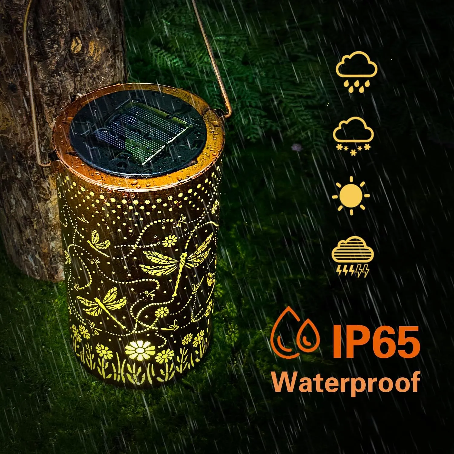 Dragonfly Solar Lanterns Outdoor Waterproof Hanging Solar Lights Dragonfly Gifts for Women Men Metal Decorative LED Lanterns for Yard, Patio, Lawn, Tabletop, Pathway, Landscape, Garden Decor
