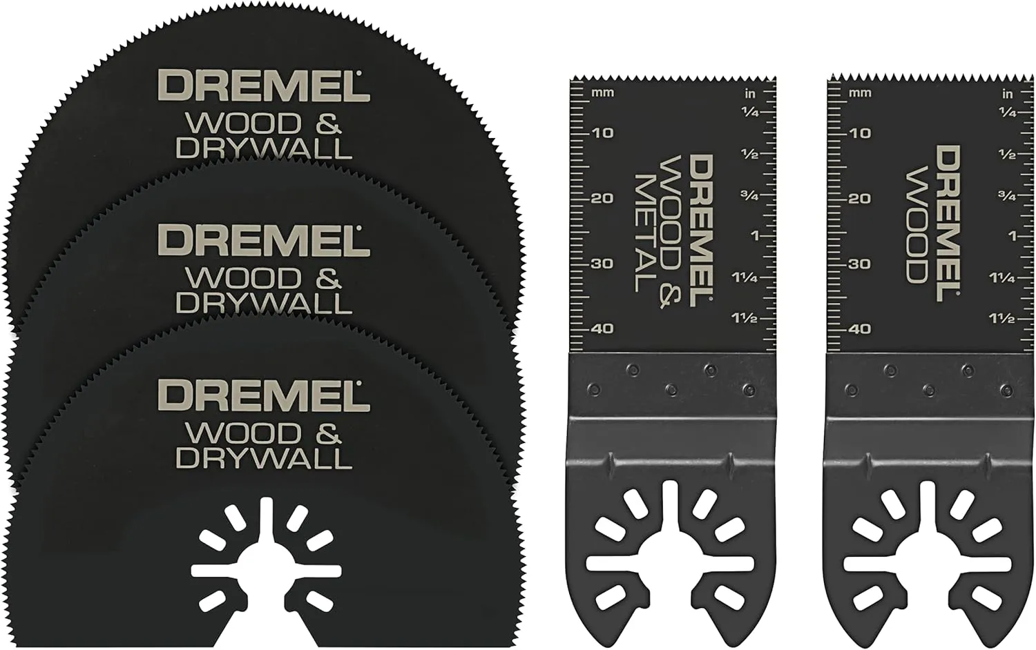 Dremel MM389 5-Piece Oscillating Tool Cutting Blade Assortment Kit- Perfect Cutter for Wood, Metal, Plastics, Drywall, and More
