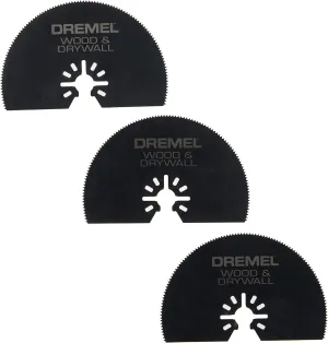 Dremel MM450B 3-Pack Wood & Drywall Oscillating Multi-Tool Blades, Cutting Blades Perfect For Precise Cuts - Universal Quick-Fit Interface Fits Bosch, Makita, Milwaukee, and Rockwell, Black