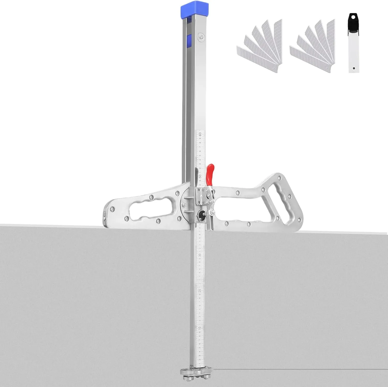 Drywall Cutting Tool, Board Cutters, Foldable Drywall Cutter, Manual Portable Hand Push Woodworking Cutting Tool, Fit 7/16" - Plasterboard, 17 pulleys, with 10pcs Spare Blade. (A)