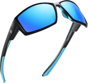 DUCO Polarized Sports Sunglasses for Men Women UV400 Protection Lightweight Frame for Fishing Driving Running F103