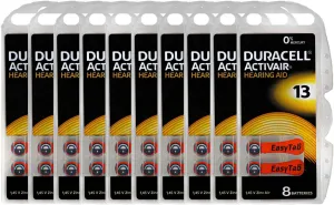 Duracell Activair Hearing Aid Batteries: Size 13 (80 Batteries)