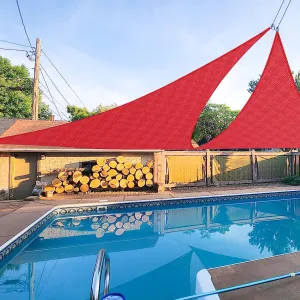 E&K Sunrise 8' x 8' x 8' Sun Shade Sail Triangle Canopy Shade Cover UV Block for Patio Backyard Garden Outdoor (Red)