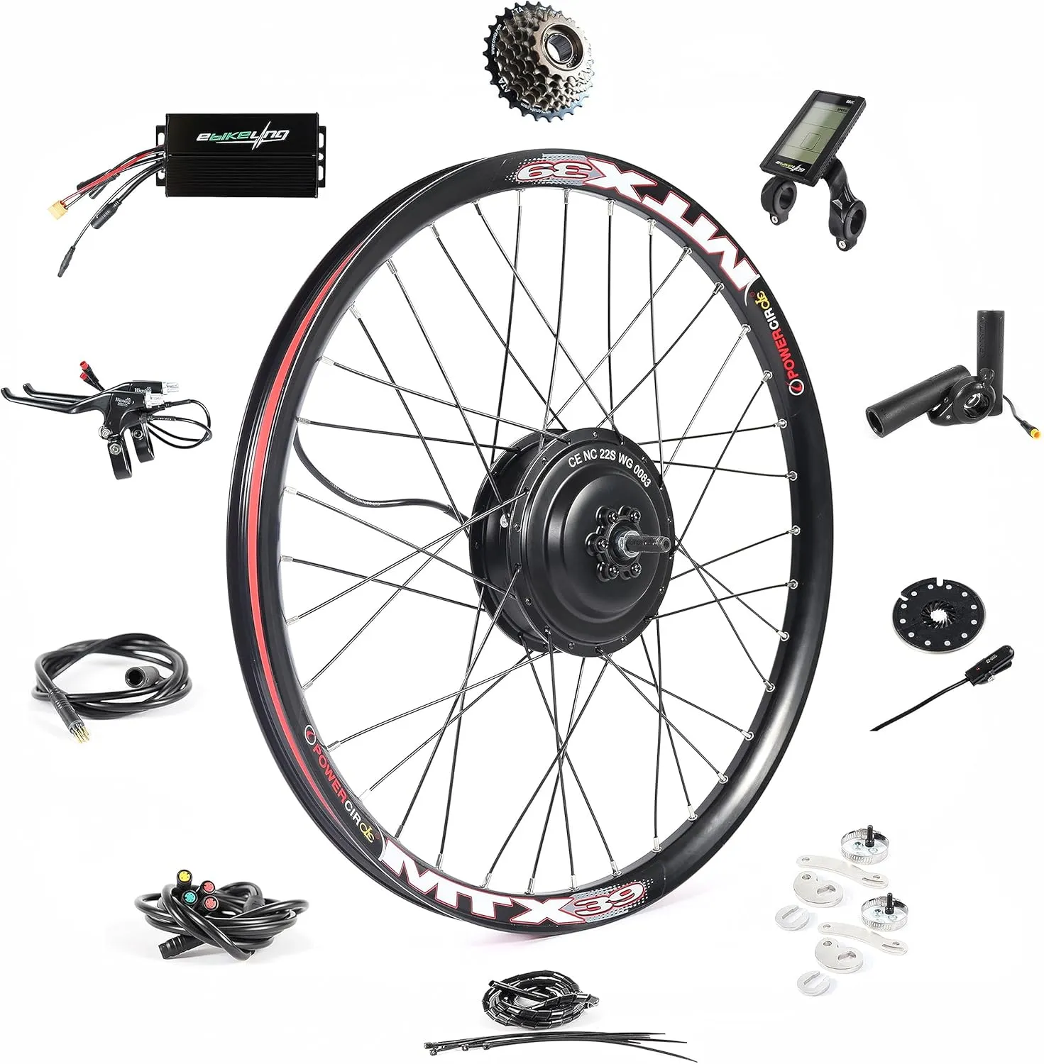 EBIKELING 48V or 36V 26" MTB Front or Rear 1500W 1200W 750W Mountain Bike Ebike Conversion Kit, Electric Bike Conversion Kit, Add On Electric Bike Kit Waterproof, Powerful, Effortless Ride