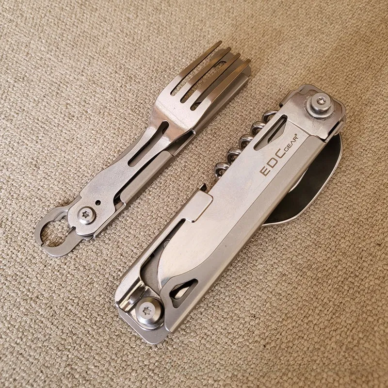 EDC 4-in-1 Combo Tool: Opener, Knife & Fork