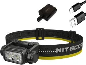 EdisonBright Nitecore NU45 1700 Lumen Dual Beam, Quick Charging, White/red headlamp with EBR Charging Adapter