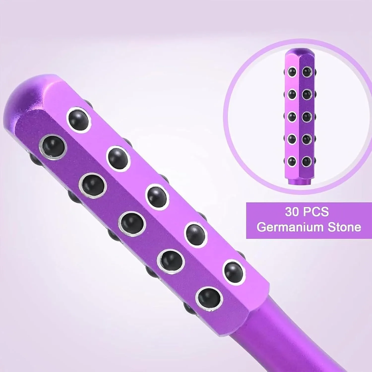 Elarique Glow Sculpting - Beauty Roller, Facelift Pro Beautys Roller, Uplift Facial Massaging Beauty Tool, with Cooling & Sculpting, with 30 Germanium Stone Face for Skin Care (Purple)