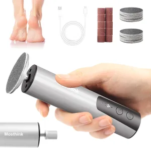 Electric Callus Remover for Feet, Electric Foot File Nail Grinder 2 in 1,Rechargeable Professional Foot Sander Pedicure Tool for Feet Dry Dead Skin with Sandpaper Disk, 6 Speed Adjustable