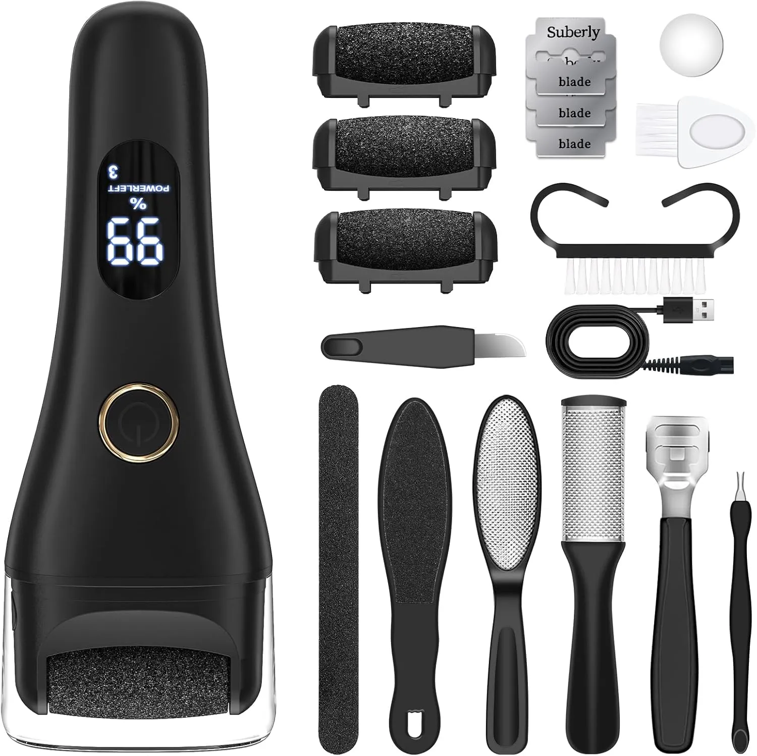 Electric Callus Remover for Feet - Larger Grinding Head&3Speed, Foot Care Pedicure Callus Shaver Foot Scrubber Deadskin Remover, Waterproof Pedicure Tool Foot File for Deadskin Dry Crack Skin Calluses