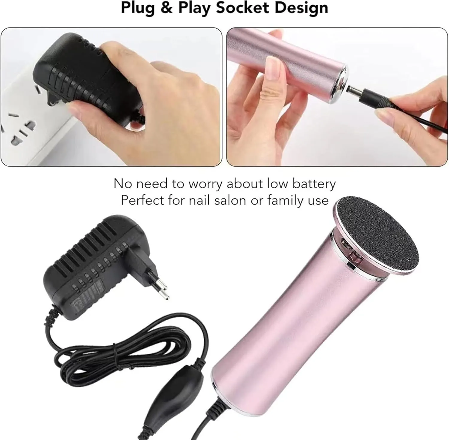 Electric Foot Callus Remover, Electric Foot Callus Remover for Women, Electric Foot Filer for Men, 360 Rotation with 60PCS Sanding Discs