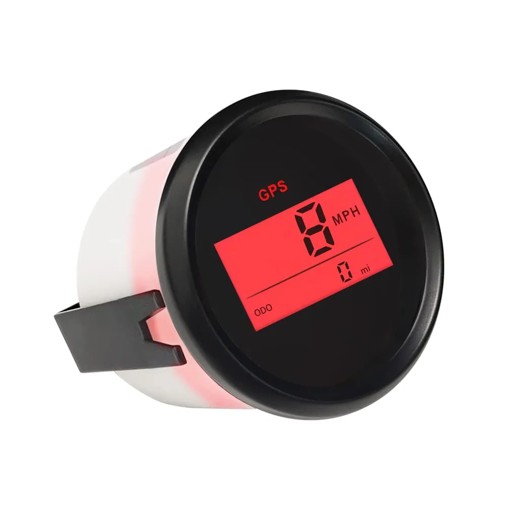 ELING Warranted Digital GPS Speedometer Odometer Kit for Car Boat Motorcycle with Red Backlight 2'' 52mm 12V 24V
