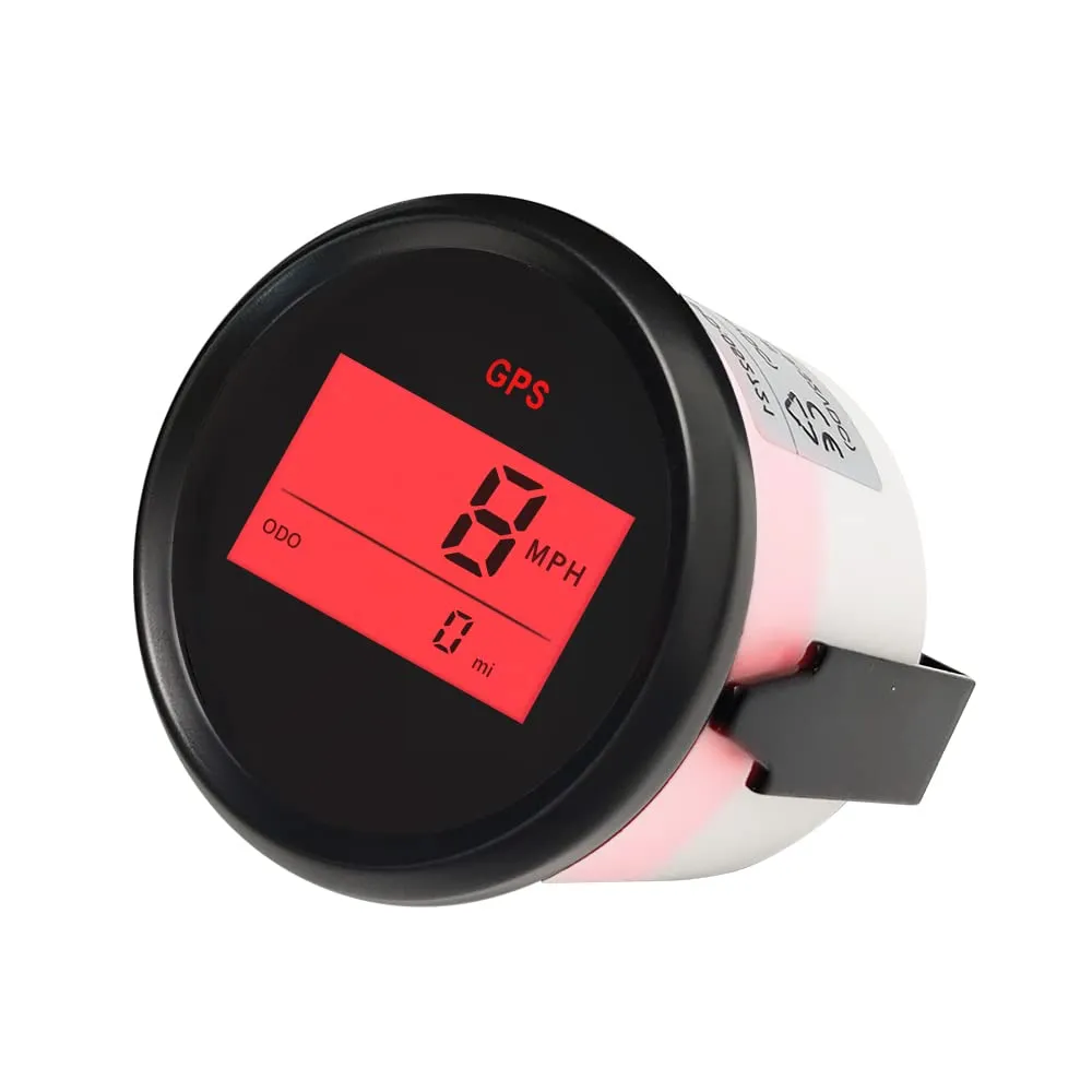 ELING Warranted Digital GPS Speedometer Odometer Kit for Car Boat Motorcycle with Red Backlight 2'' 52mm 12V 24V