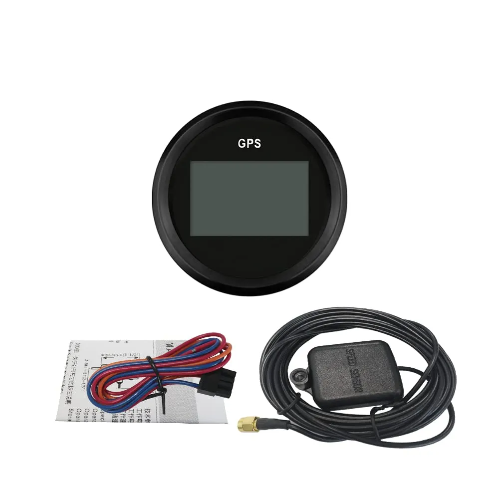 ELING Warranted Digital GPS Speedometer Odometer Kit for Car Boat Motorcycle with Red Backlight 2'' 52mm 12V 24V