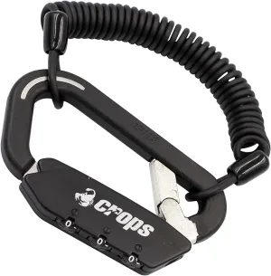 ELK 5ft Cable Black, Locking Carabiner, Resettable 3 Dial Digit Combination Lock Carabiner Keychain for Bicycle, Motorcycle Helment and Others