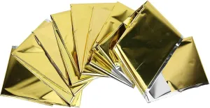 Emergency Survival Blanket 5-Pack, Reflective Waterproof Blanket, Heat Retention Outdoor Rescue Blanket for Camping, Hiking, Earthquake Aid (Golden)