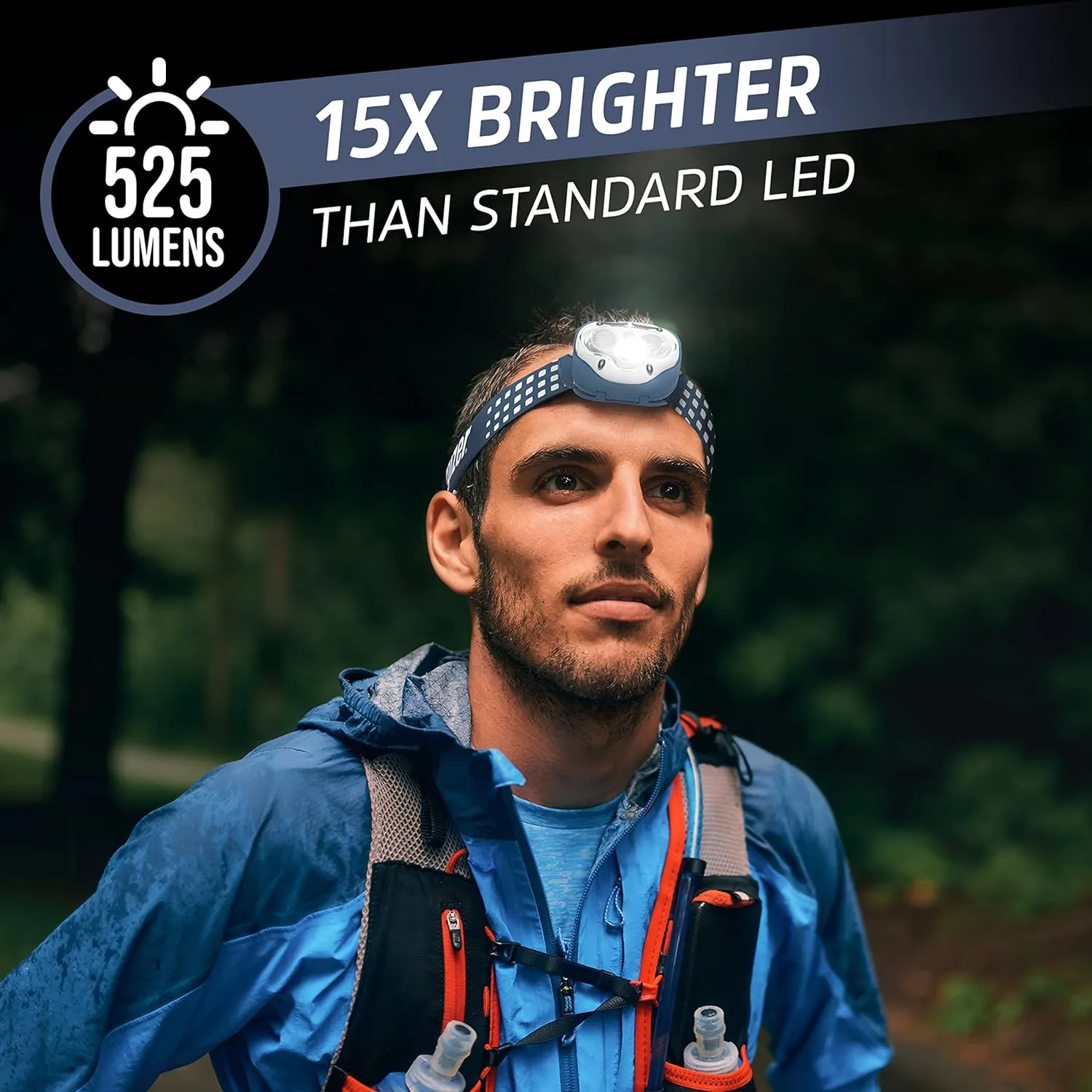 Energizer Headlamp Smart LED with Voice Activation, Ultra Bright 500  Lumens, IPX4 Water Resistant Head Light for Camping, Home, Emergency Power Outage (Batteries Included)