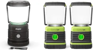 ENERGIZER LED Camping Lantern X1000, Bright and Rugged Tent Light & LED Camping Lantern, Consciot Battery Powered Camping Lights, 1000LM
