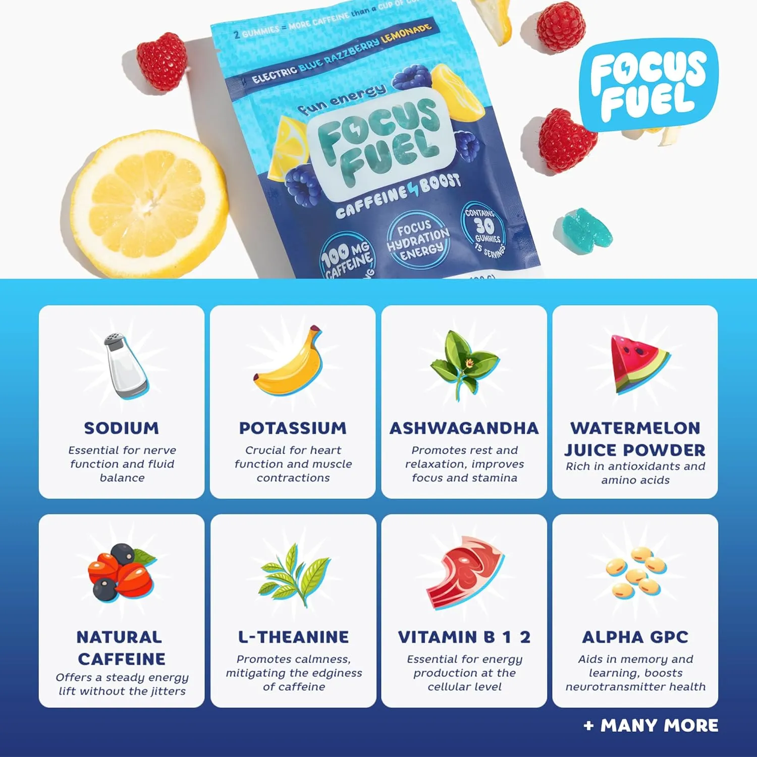 Energy Chews Variety 3-Pack (45 Servings) – 100mg Caffeine   L-Theanine   B12, Magnesium – Blue Raspberry Lemonade, Strawberry Lemonade, Watermelon – No Crash or Jitters