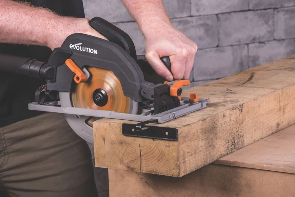 Evolution R185CCSX 1600W 185mm  Electric Multi-Material Circular Saw & Track 220-240V