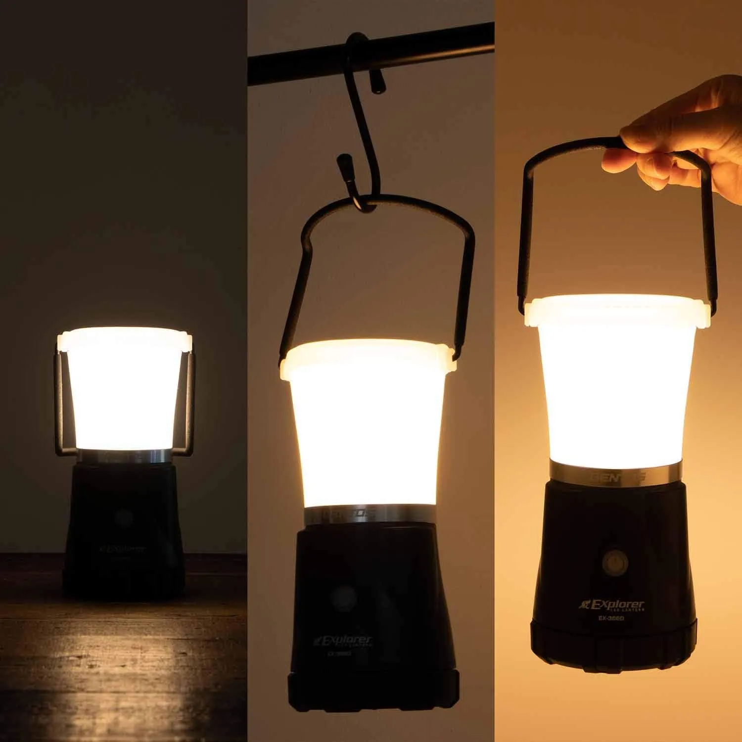 EX-366D LED Lantern, Rechargeable, Dedicated Rechargeable Battery/AA Battery Operated, 1000 Lumens, Explorer, Camping, Outdoor, Light, Disaster Preparedness