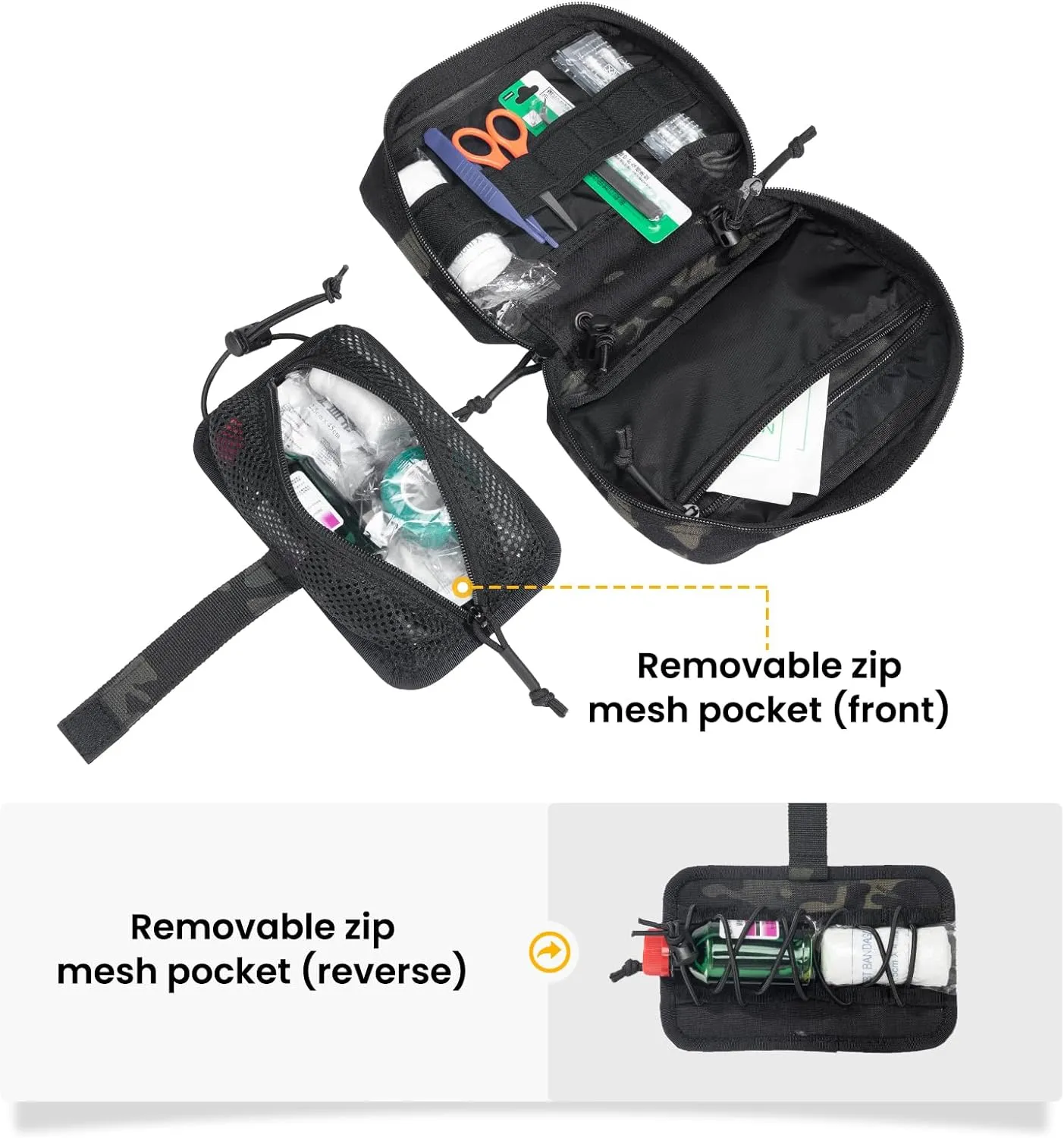 EXCELLENT ELITE SPANKER Tactical First Aid Pouch IFAK Rip Away Molle EMT Pouch Compact Admin Pouch Medical Utility Pouch Emergency Survival Kits for Tactical Vest,Backpack