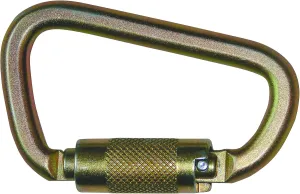 FallTech 8445 Steel Carabiner - Compact Twist Lock, 7/8" Opening, 3,600 lb Gate, Gold