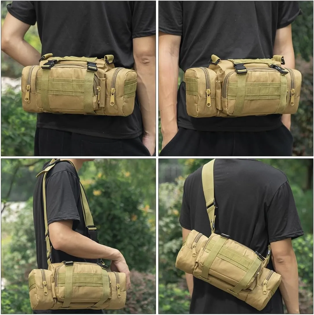 Fanny Deployment Bag Tactical Waist Pack Small Sling Pack Hand Carry Handlebar Bag (Black)