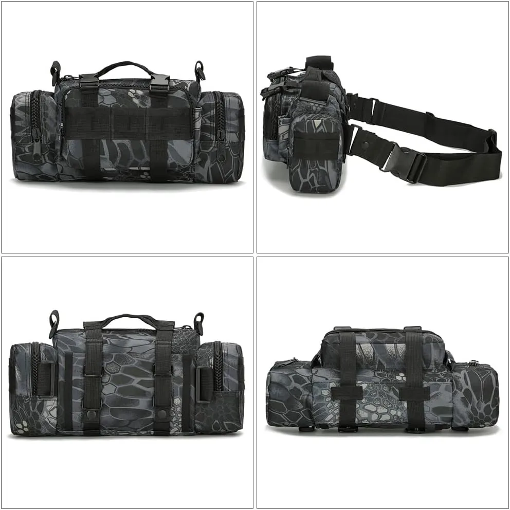 Fanny Deployment Bag Tactical Waist Pack Small Sling Pack Hand Carry Handlebar Bag (Black)