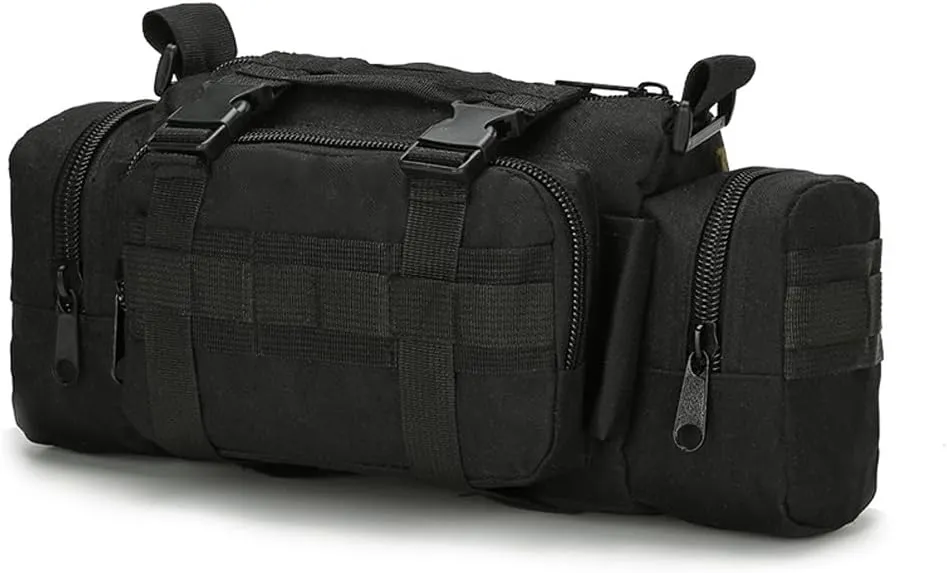 Fanny Deployment Bag Tactical Waist Pack Small Sling Pack Hand Carry Handlebar Bag (Black)
