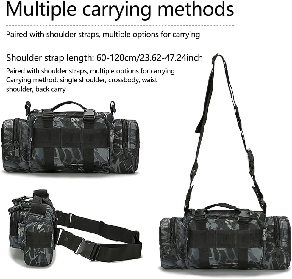 Fanny Deployment Bag Tactical Waist Pack Small Sling Pack Hand Carry Handlebar Bag (Black)