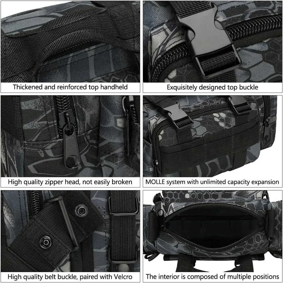 Fanny Deployment Bag Tactical Waist Pack Small Sling Pack Hand Carry Handlebar Bag (Black)