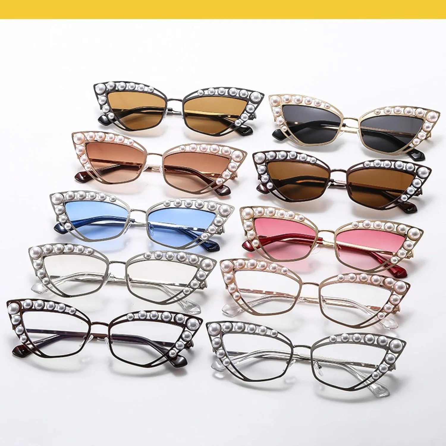 Fashion Luxury Metal Cat Eye Sunglasses Women Men Trend Outdoors Street Photography Shades Uv400